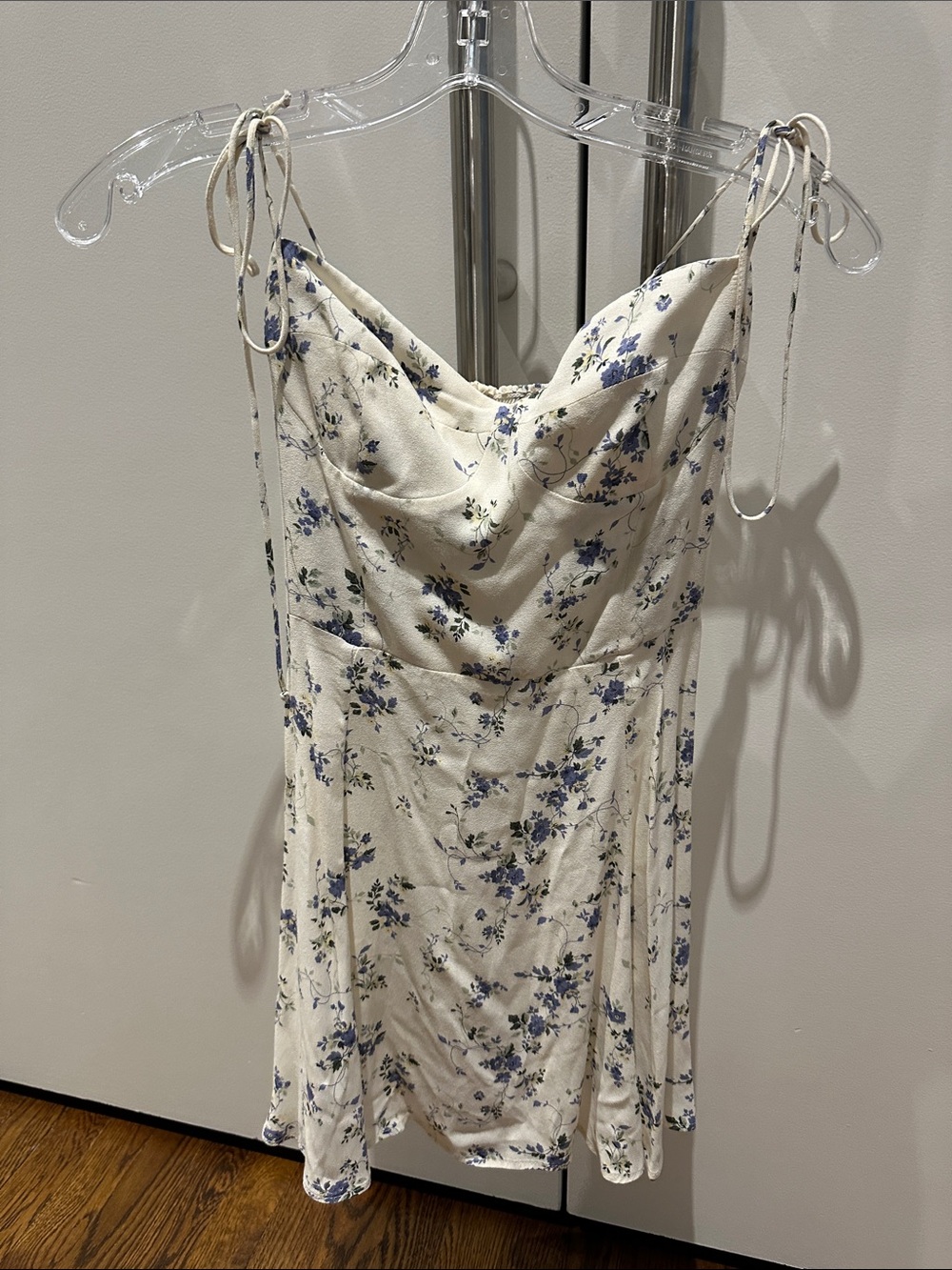 Reformation Women’s Floral Slip Dress with Blue Blossom Print